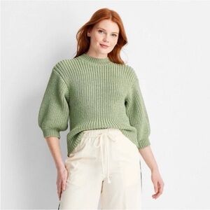 Elegant Sage Women's Crew Neck Sweater